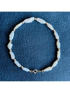 Vintage 14k Gold Freshwater Pearl Beaded Antique Bracelet